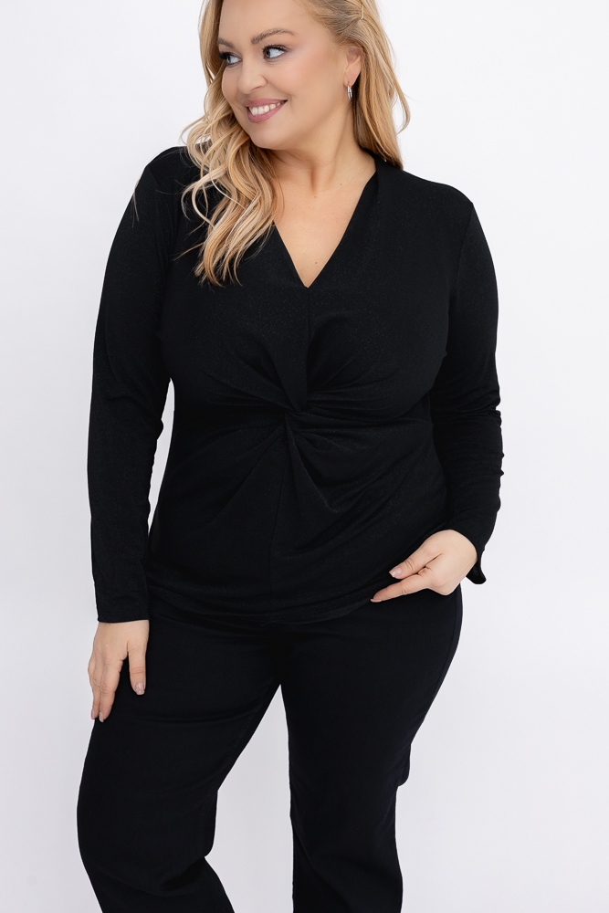 Czarna Bluzka błyszcząca