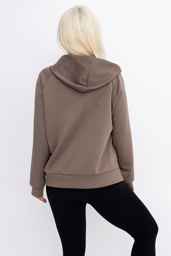 Kawowa Bluza z kapturem