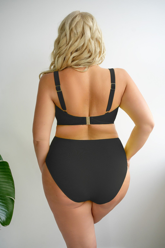 Costum de baie negru cu talie înaltă Bottoms