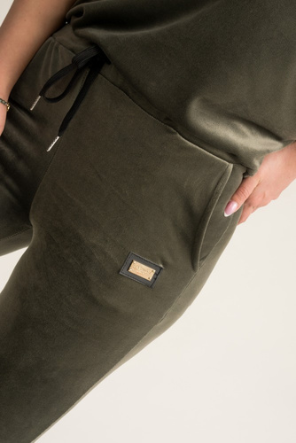 Khaki Komplet welurowy MILKIN