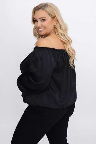 Czarna satynowa Bluzka