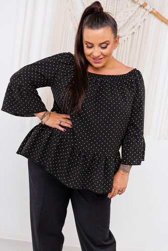 Black Blouse LOREZIA Pattern 1 Plus Size