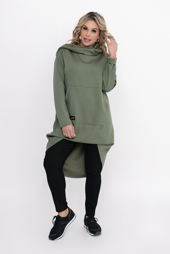 Khaki Sweatshirt mit Kapuze