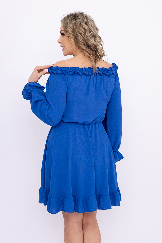 Robe à volants en bleuet