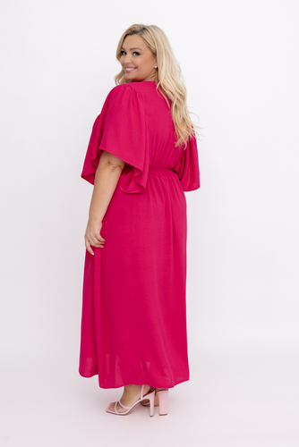 Fuchsia Crinkle Dress