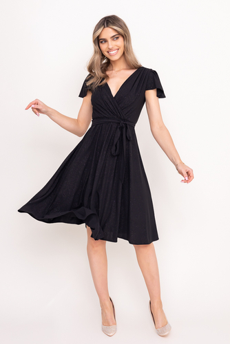 Schwarzes Brokatkleid