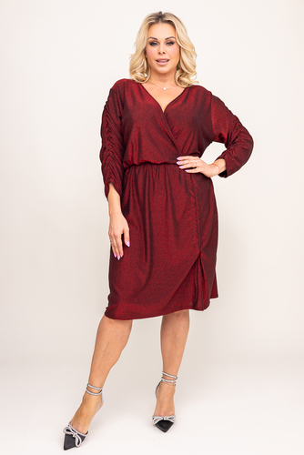 Kastanienbraunes Crinkle-Kleid