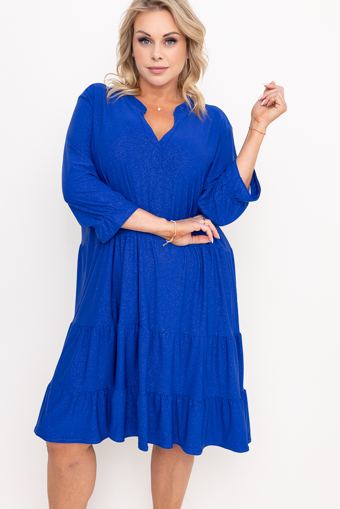 Kornblumen-Brokatkleid