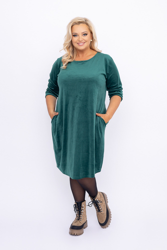 Rochie Velour verde sticlă