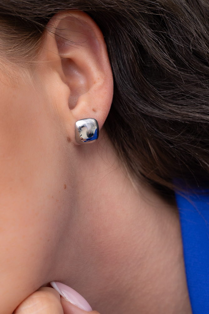 Boucles d'oreilles en acier argenté