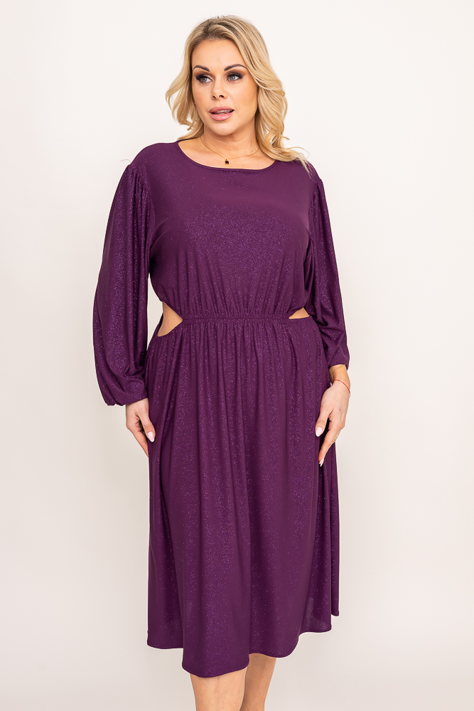 Vestido brocado morado