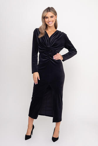 Czarna Sukienka welurowa