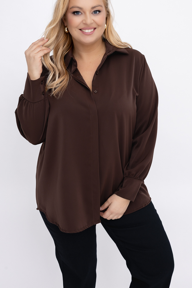 Czekoladowa Koszula satynowa
