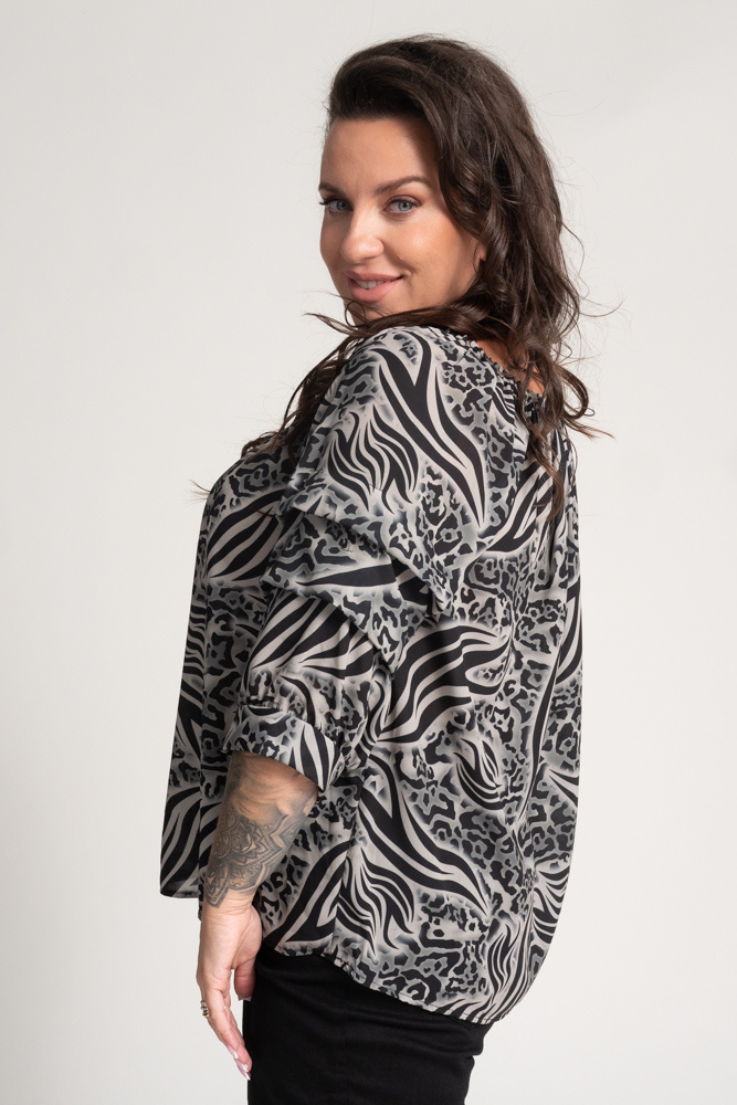 NENSI blouse with ruffled sleeves Pattern 5