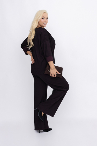 Bakłażanowy Komplet z wisiorkiem