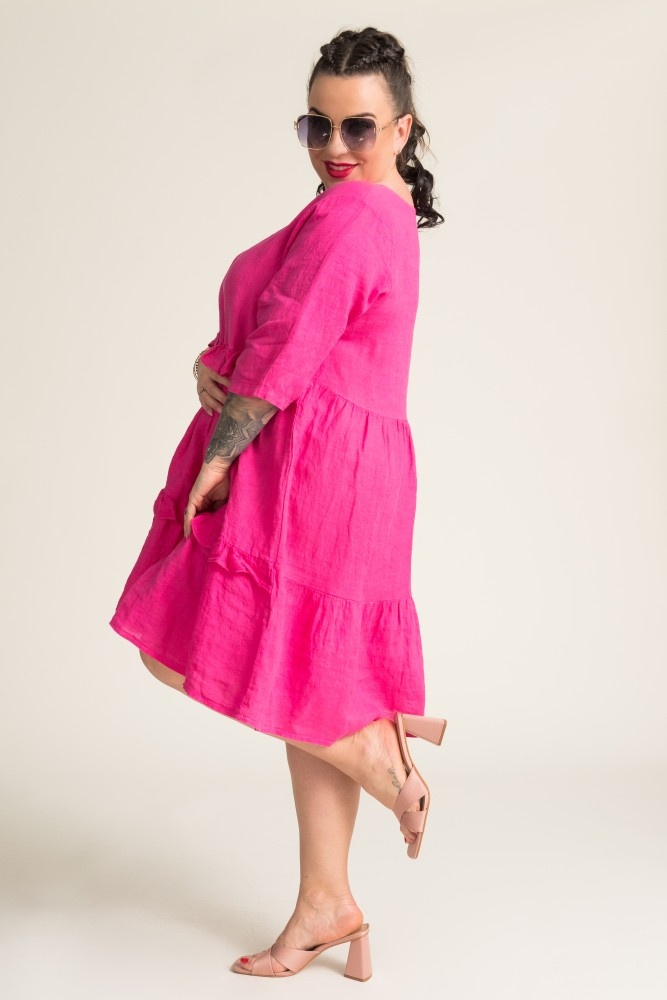 Fuchsia Linen Dress GAFFE
