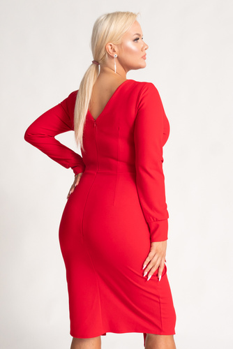 Czerwona Sukienka kopertowa NEPIA