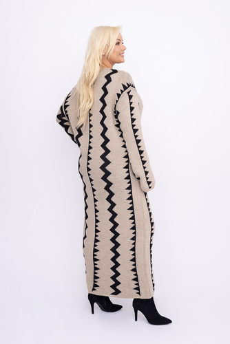 Robe pull beige foncé