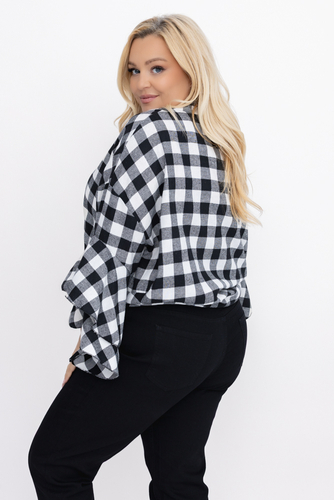 Camisa con volantes en las mangas Estampado 2