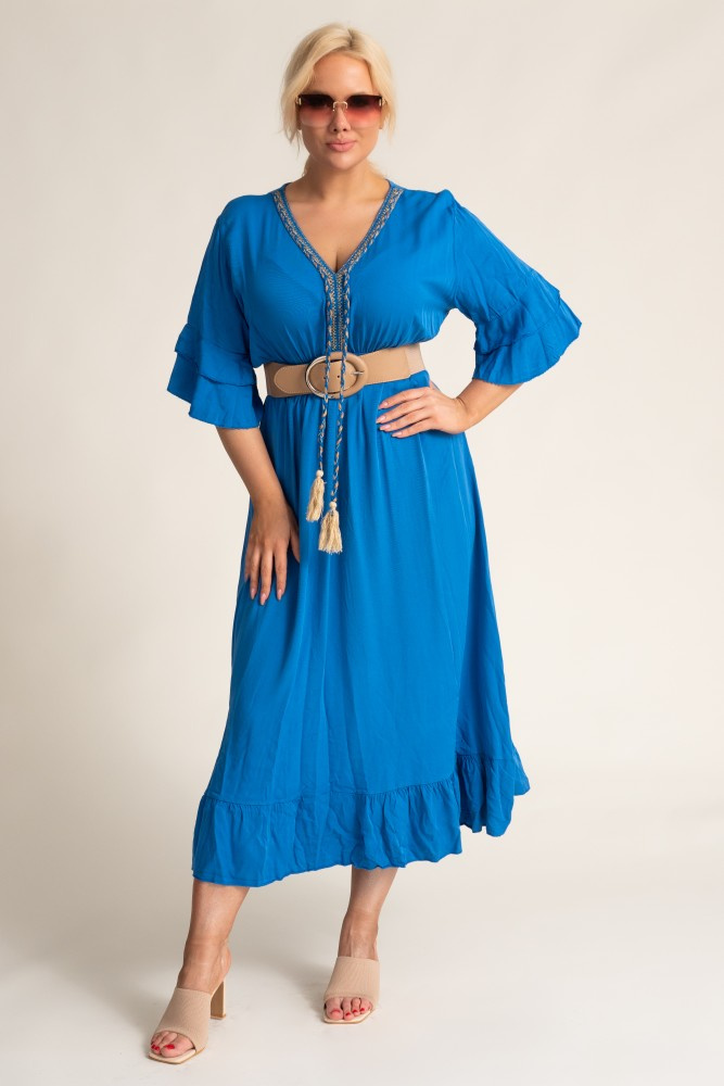 Cornflower Cut-Off Dress AMORENA