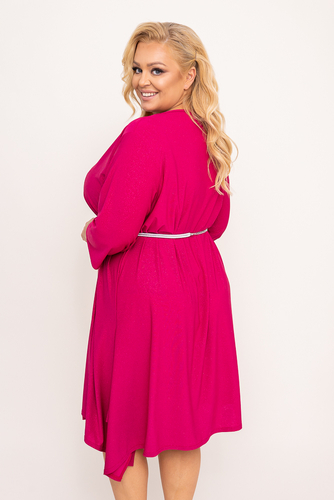 Vestido asimétrico fucsia