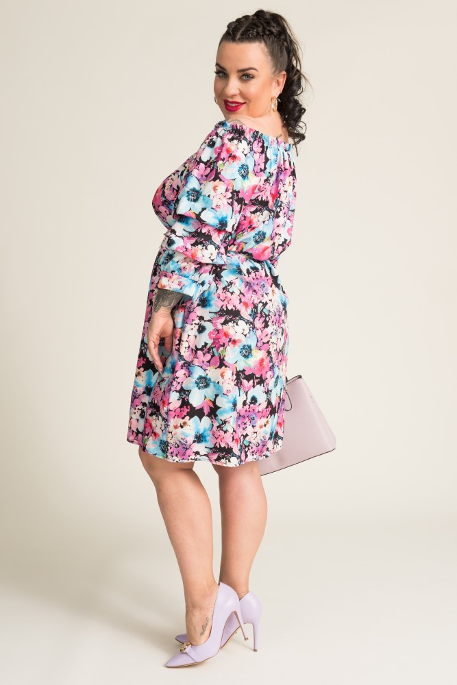 Dress with ruffled sleeves DARLIN Pattern 2