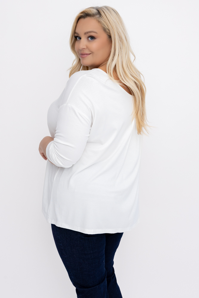 Beigefarbene glatte Bluse