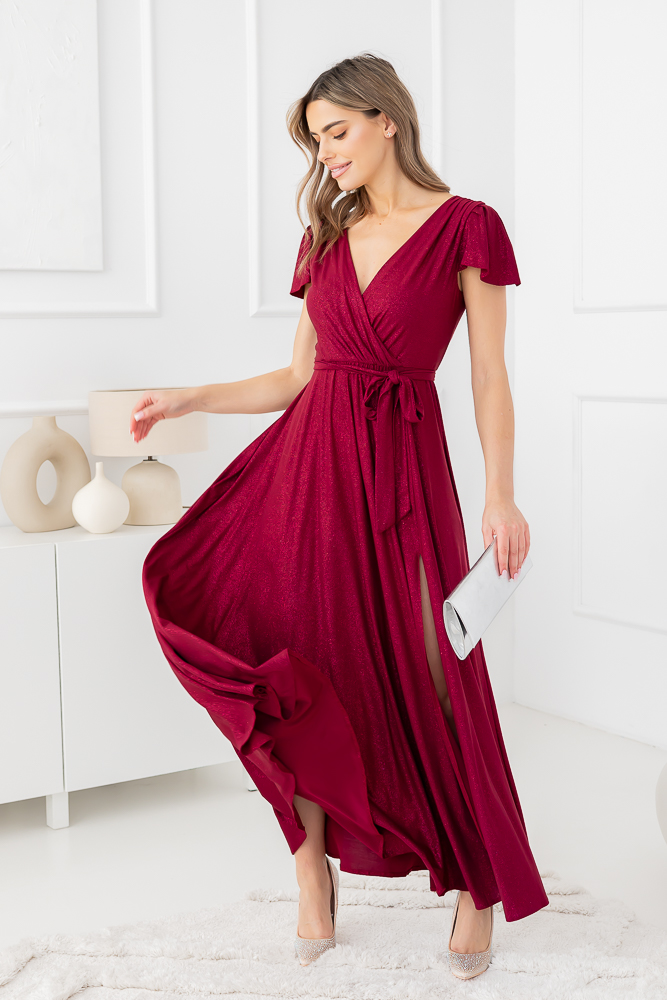Robe en brocart marron