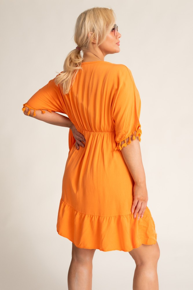 Orange GARLEN Cut-Off Dress