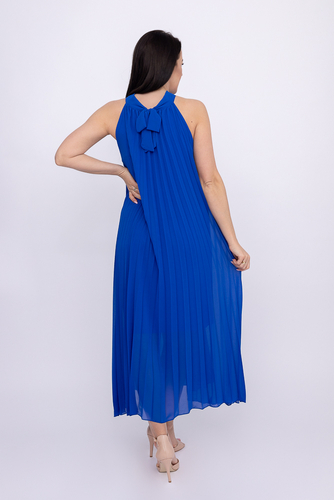 Chabrowa plisowana Sukienka szyfonowa