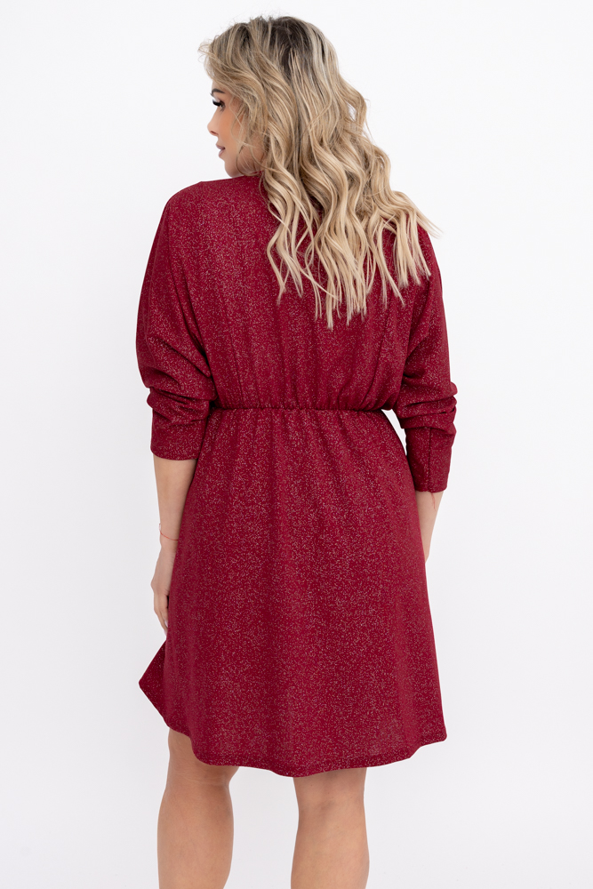 Bordowa Sukienka błyszcząca