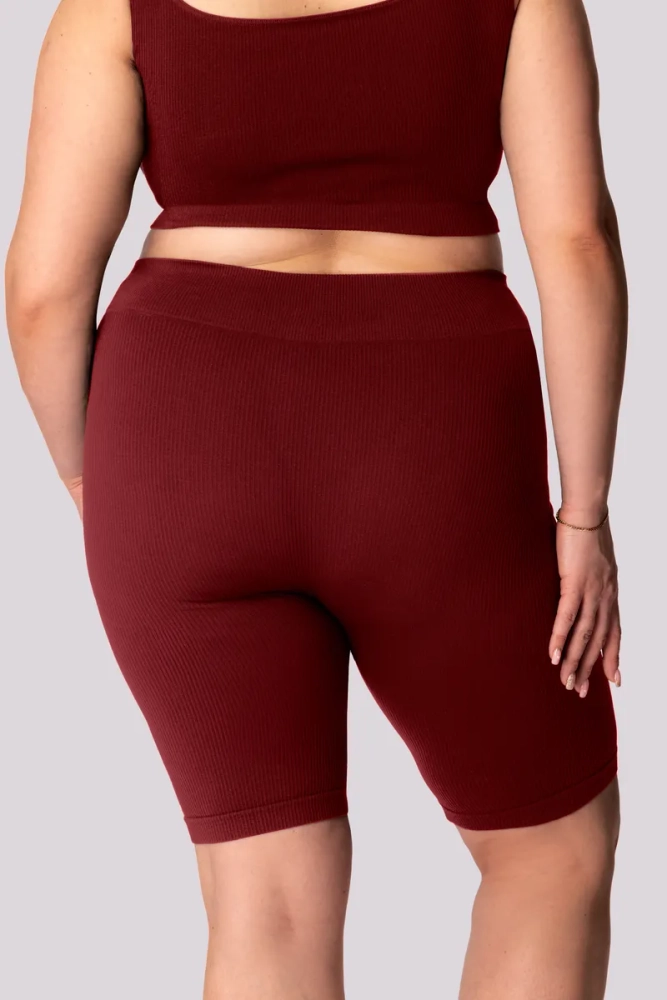 Burgunder stripete bikershorts