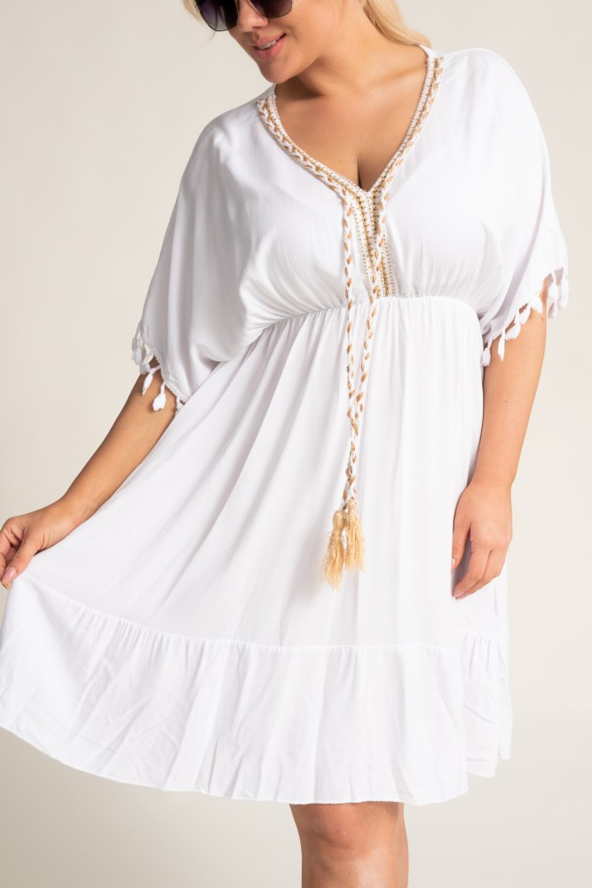 White GARLEN Cut-Off Dress