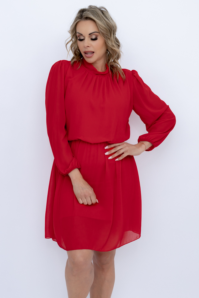 Czerwona Sukienka szyfonowa