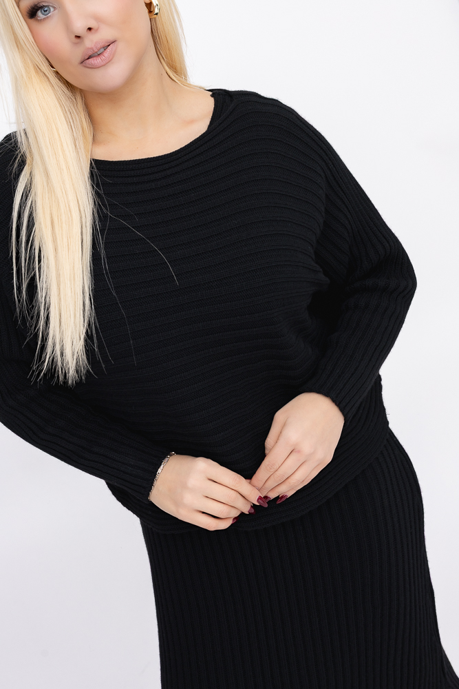 Czarny Komplet ze sweterkiem