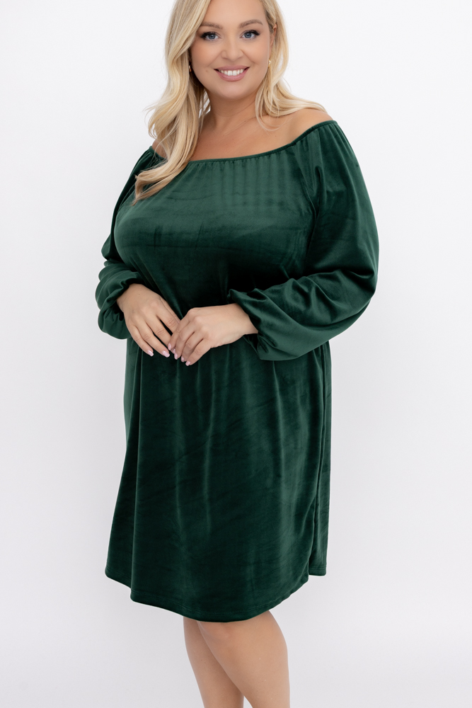 Rochie Velour verde sticlă