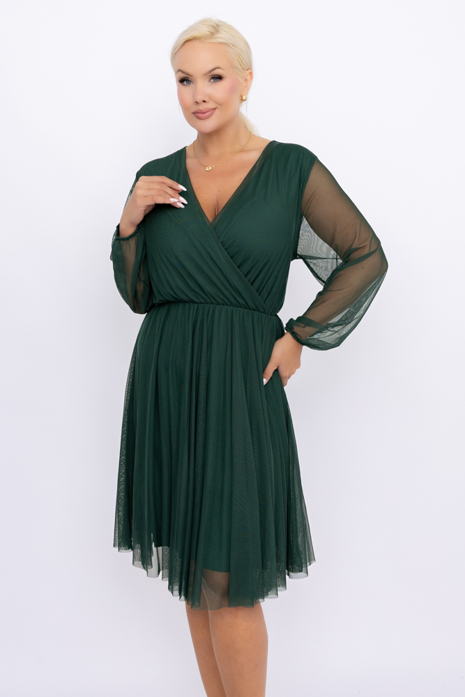 Rochie Mesh verde sticlă