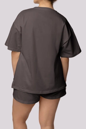 Pyjama graphite avec short