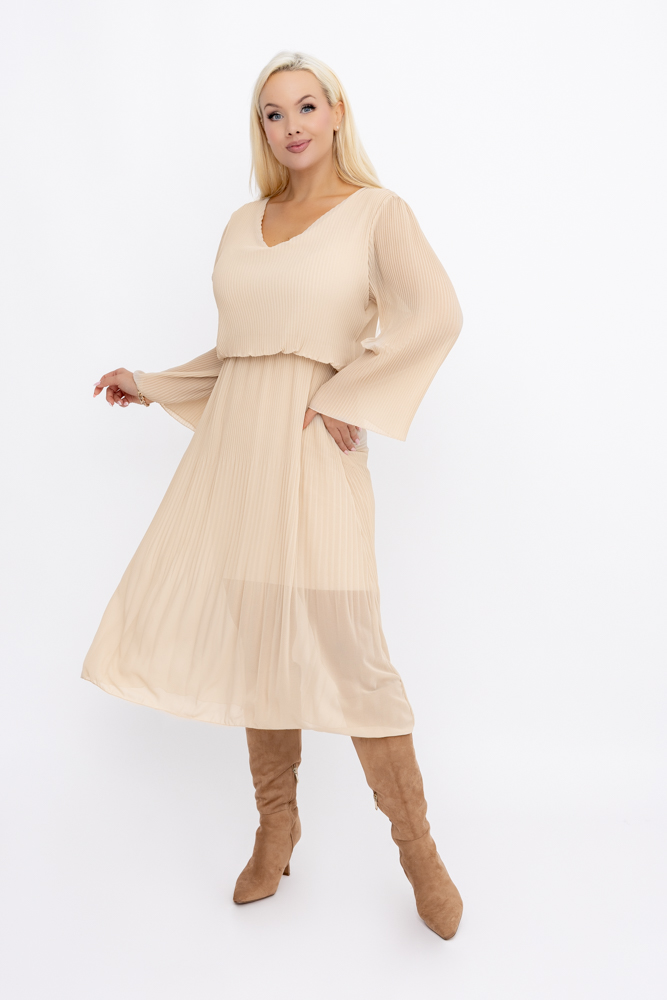 Rochie din sifon bej deschis