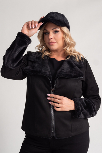 Chaqueta de piel de oveja negra