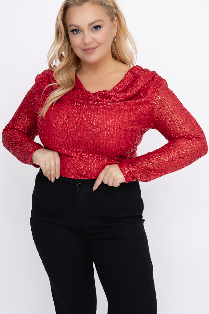 Czerwone Body cekinowe