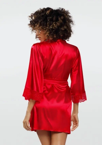 Peignoir en satin rouge