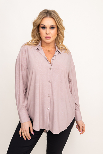 Beżowa Koszula brokatowa oversize