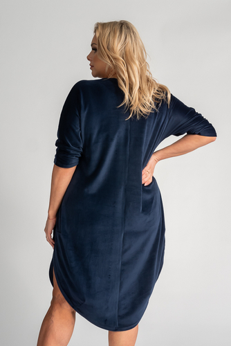 Robe en velours bleu marine