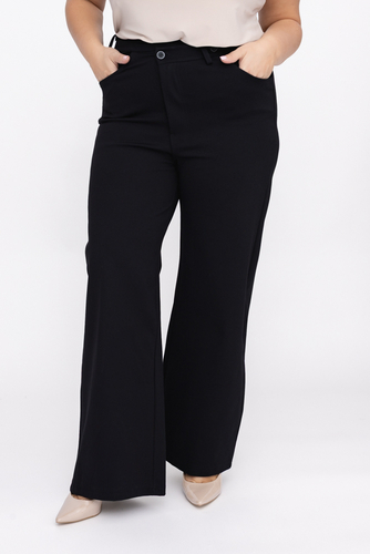  Schwarze Hose mit asymmetrischem Verschluss