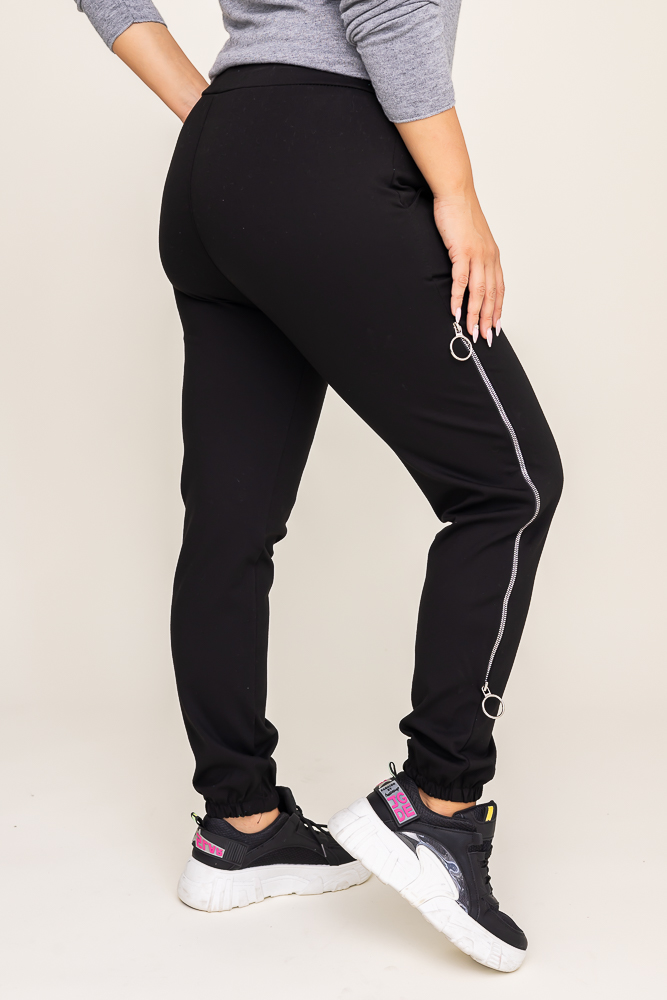 Czarne Spodnie z suwakami