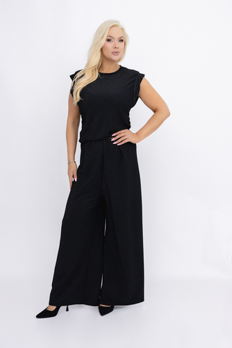 Czarny Komplet błyszczący