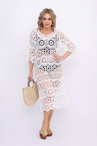 Vestido de playa blanco bordado