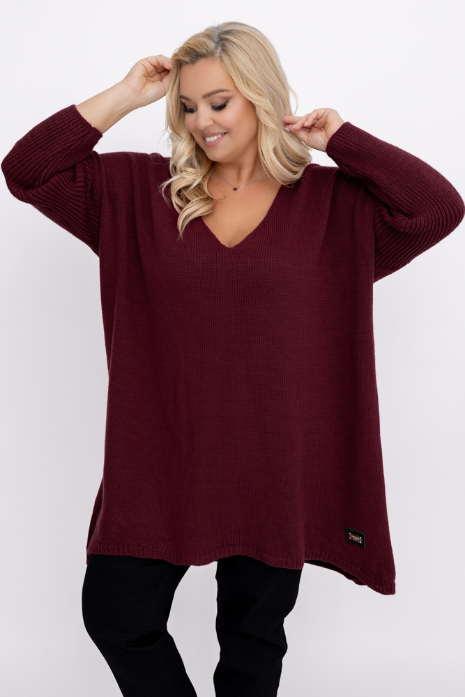 Pull oversize marron