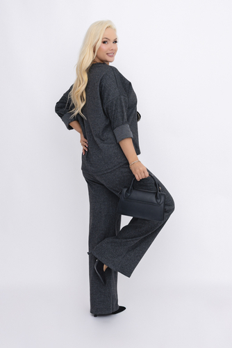  Grafitowy Komplet z wisiorkiem